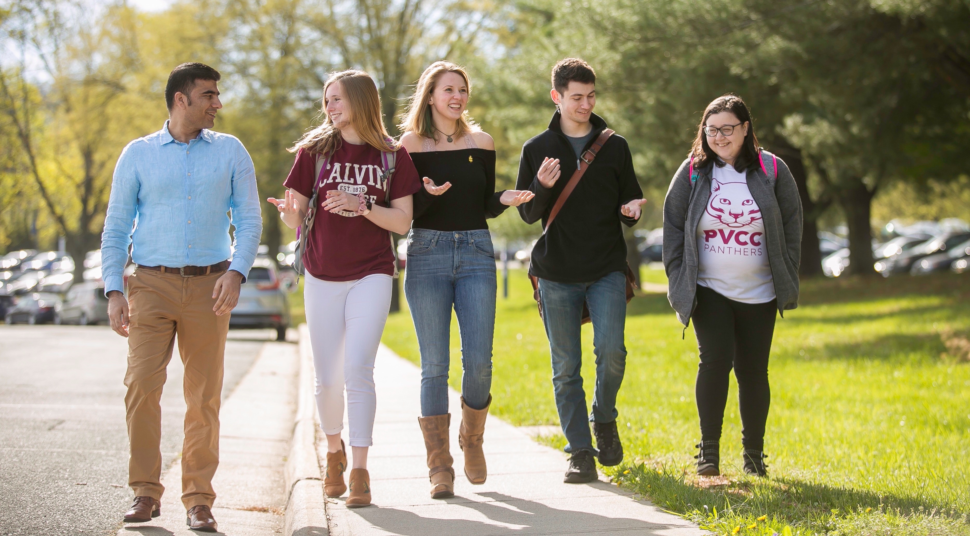 Students walking and talking