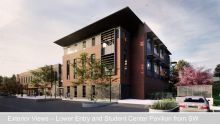 Rendering of new student center front