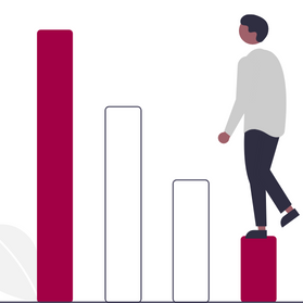 Illustration of Man Standing on Line Graph